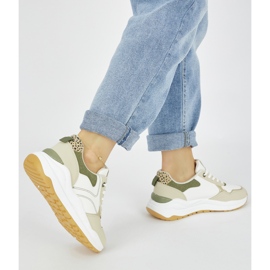 Ženske višebojne sportske cipele s debelim potplatom bijela 2