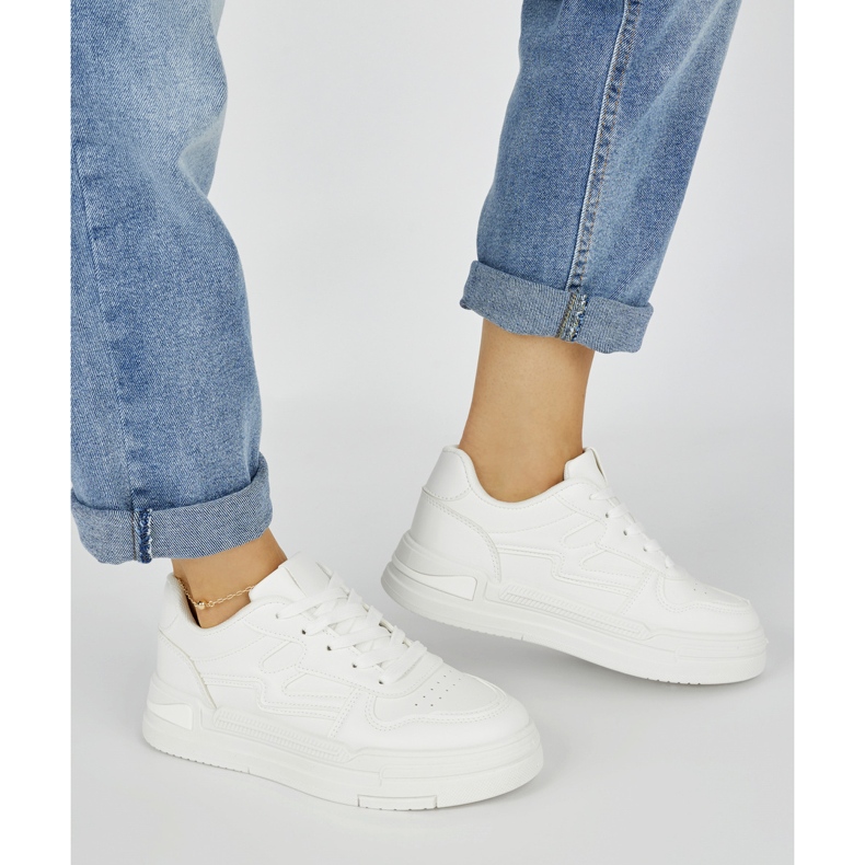 Ženske bijele tenisice na platformu bijela 2