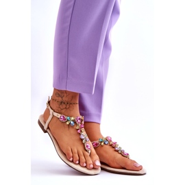 Japanke od antilopa bež boje s kamenčićima 4