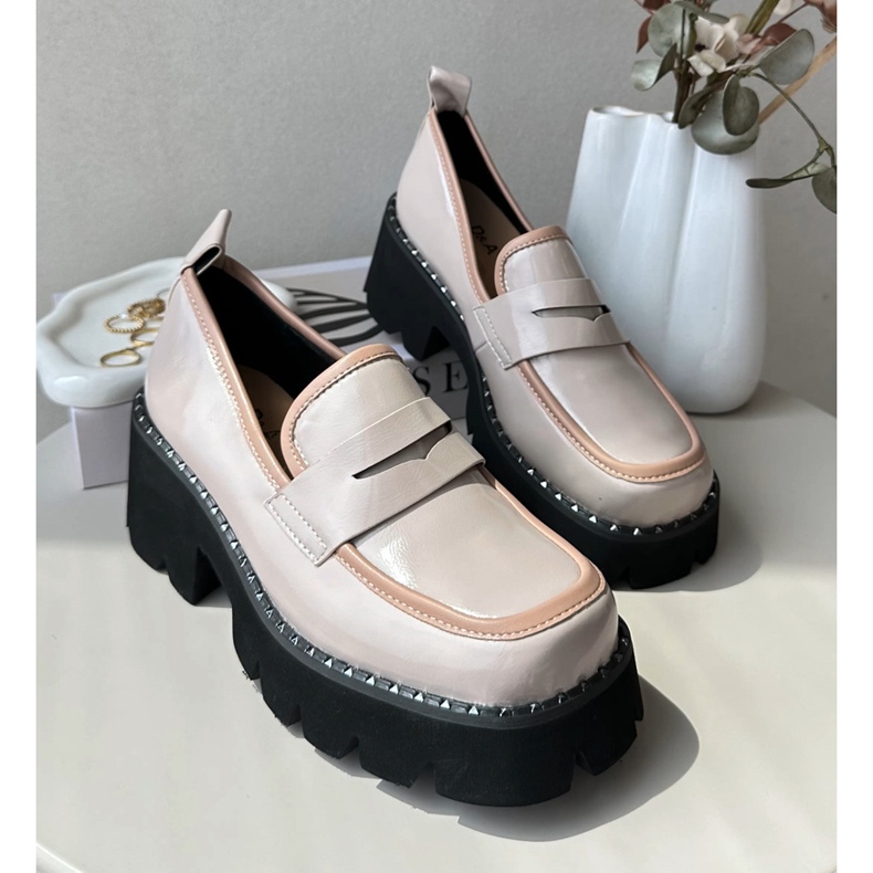 S.Barski Kožne ženske mokasine D&amp;A MR870-32 bež 2