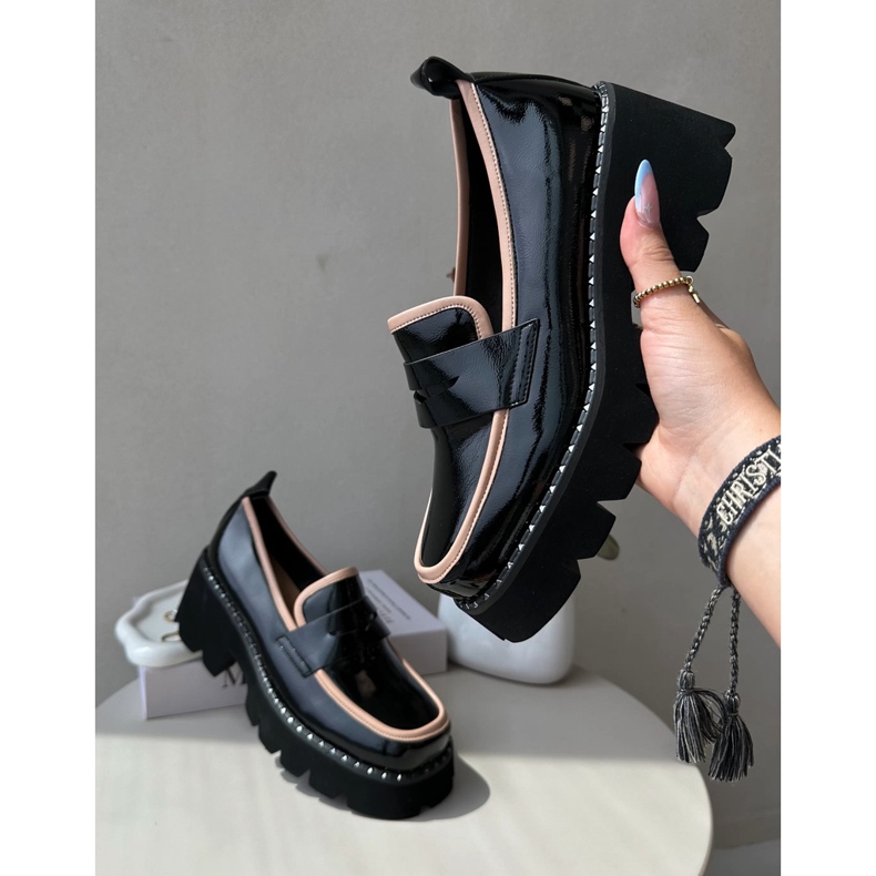 S.Barski Kožne ženske mokasine D&amp;A MR870-32 crne crna 2