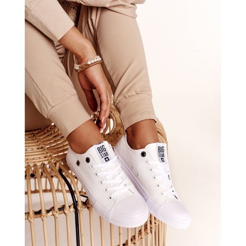 Ženske klasične niske tenisice Big Star AA274010 Bijele bijela 2