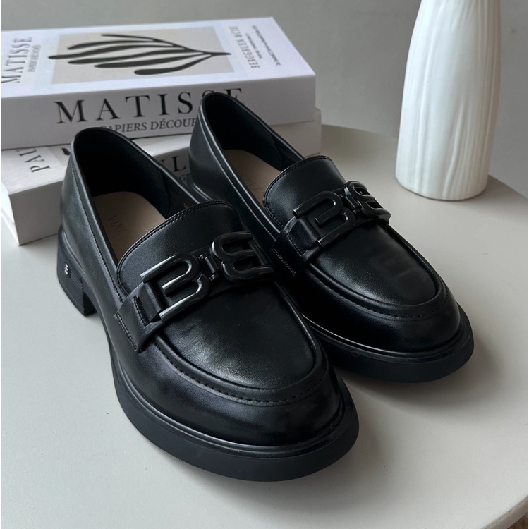 Vinceza Elegantne ženske kožne mokasine crne Triana crna 1