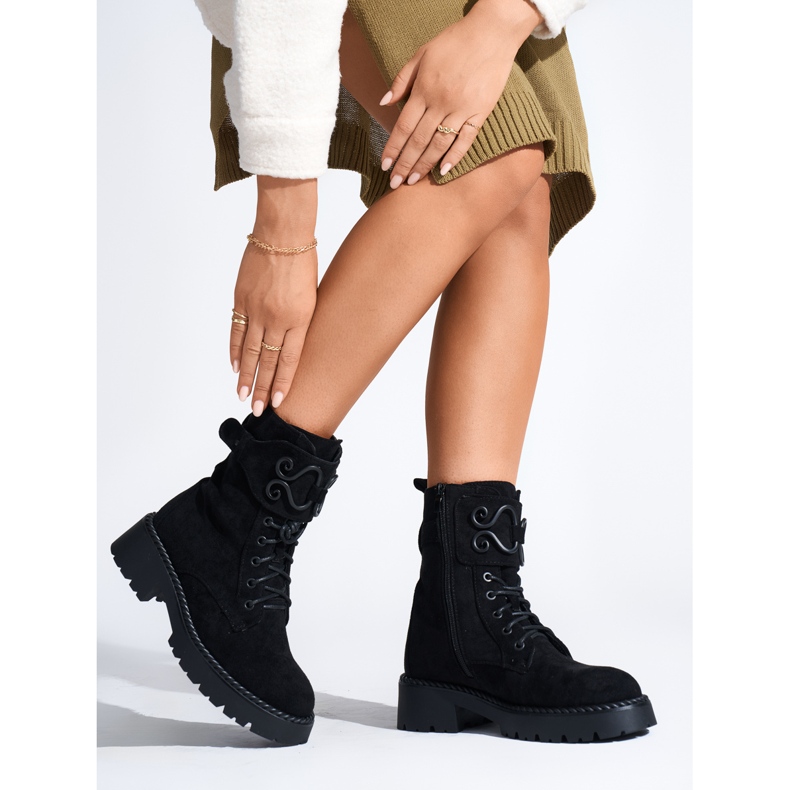 Ženske radničke čizme od antilop crne boje crna 2