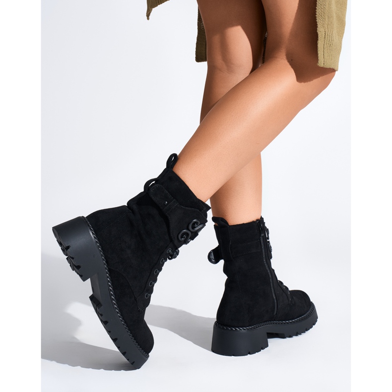 Ženske radničke čizme od antilop crne boje crna 1