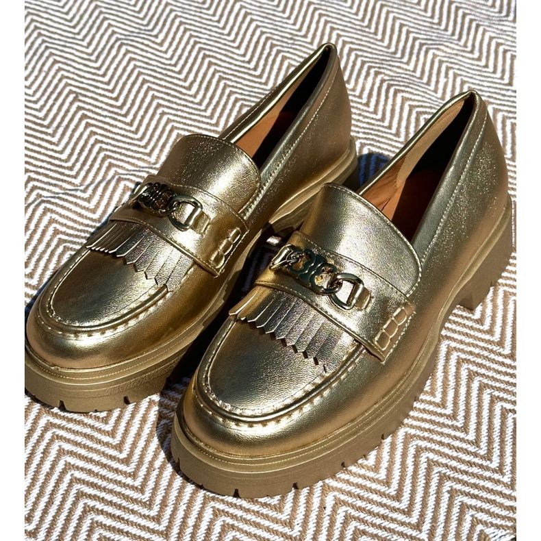 PH2 Ženske mokasine od eko kože sa zlatnim ukrasom Zanita 1