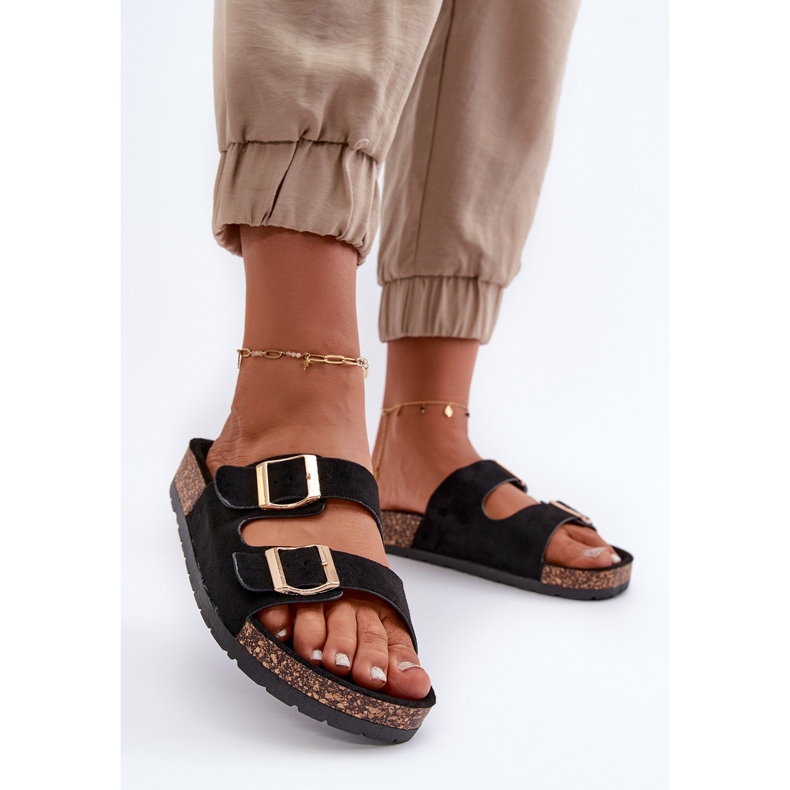 Ženske nazuvane sandale na plutenom potplatu crna Cortina crno 2