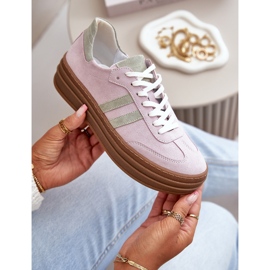 Zazoo N1068S4 ženske tenisice s platformom od brušene kože, ljubičaste ljubičasta 2