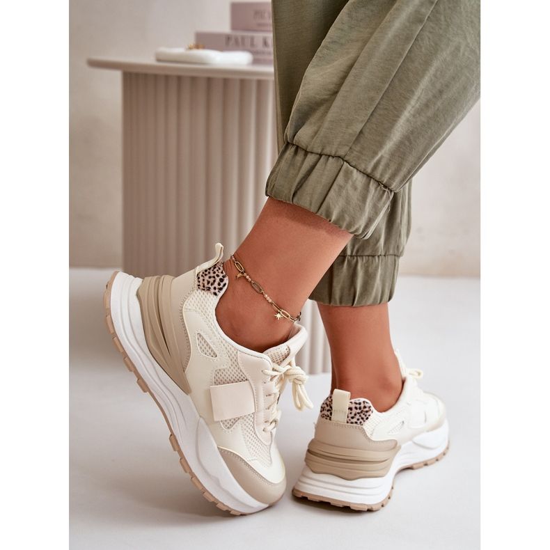 Ženske tenisice s platformom Bež Nevelaine 2