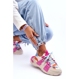 Seastar Modne ženske sportske cipele na vezanje, bež i ružičaste boje 2