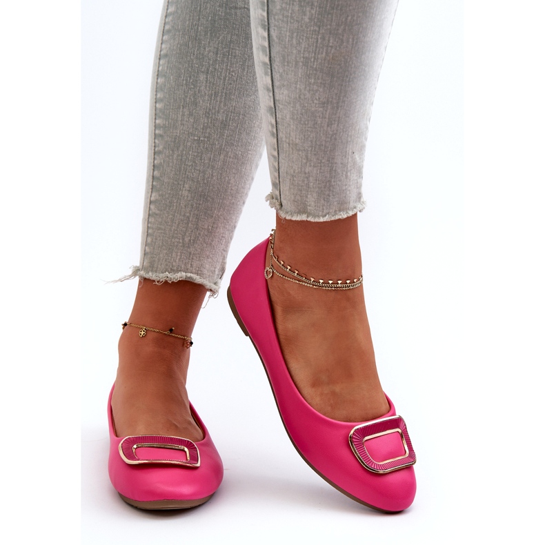 Day-Vine Balerinke od eko kože boje fuksije s ukrasom ružičasta 2