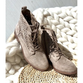 S.barski HY66-136 Ženske gležnjače s uzorkom, svijetlo bež 2