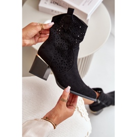 Ažur gležnjače od eko brušene kože, kopčaju se patentnim zatvaračem, crne Sevana crna 2