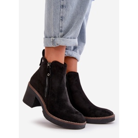 Izolirane ženske gležnjače od eko brušene kože, crne velarile crna 1