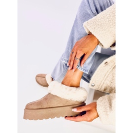 Yogi Khaki kratke čizme za snijeg s krznom bež 1