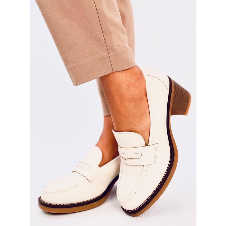 Ramona Beige mokasine na visoku petu bež 1