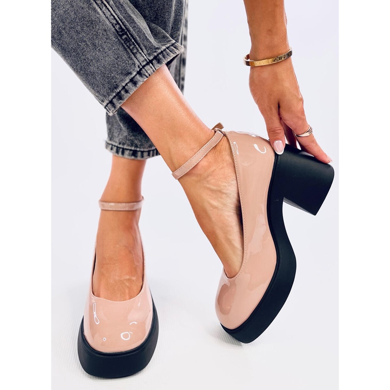 Termet kaki cipele sa širokom petom bež 1