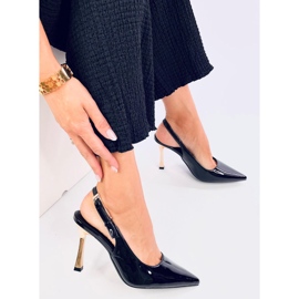 Mariot crne lakirane štikle s otvorenom petom crna 2