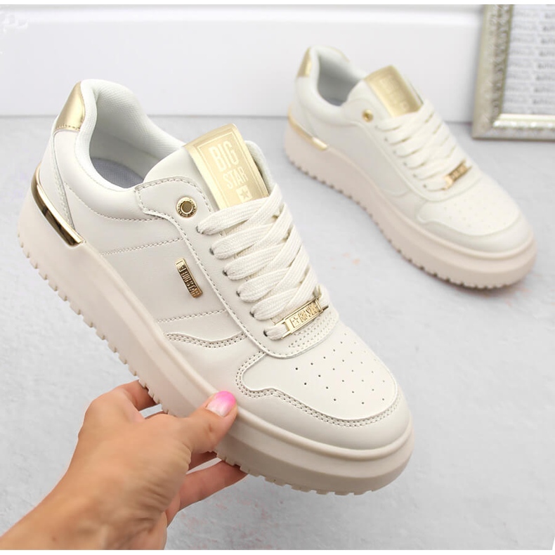 Bež ženske sportske cipele na vezanje Big Star OO274757 1