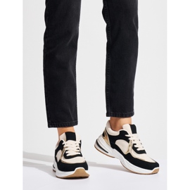 Crne i bež tenisice s debelim potplatom bijela 2