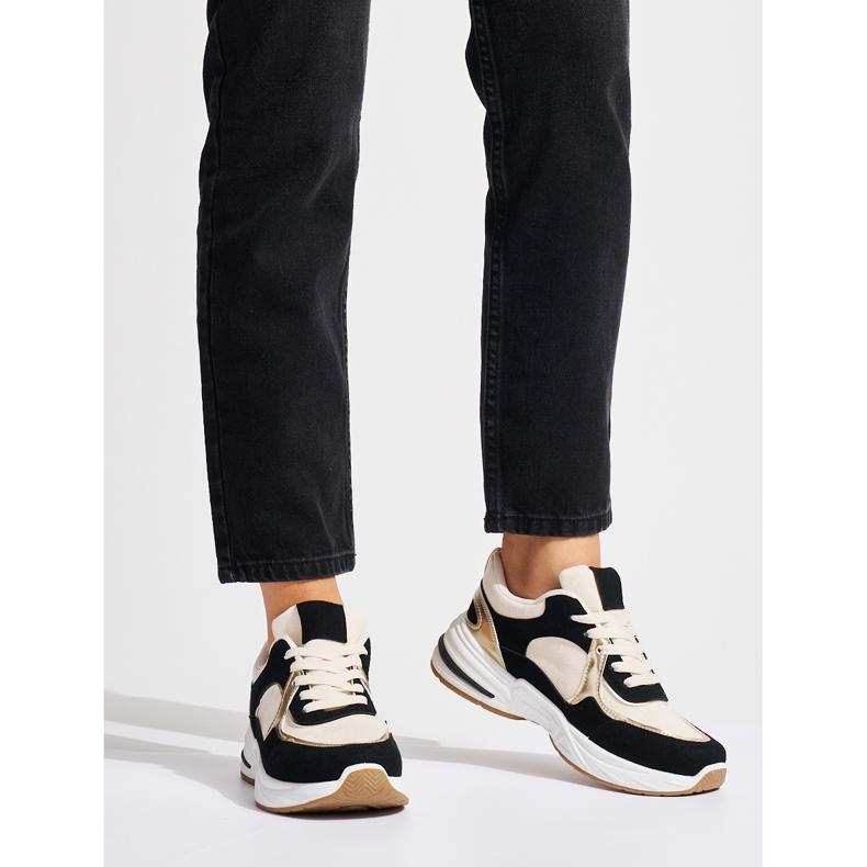 Crne i bež tenisice s debelim potplatom bijela 2