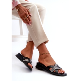 Seastar Ženske japanke na wedge s ukrasom, crne crna 2