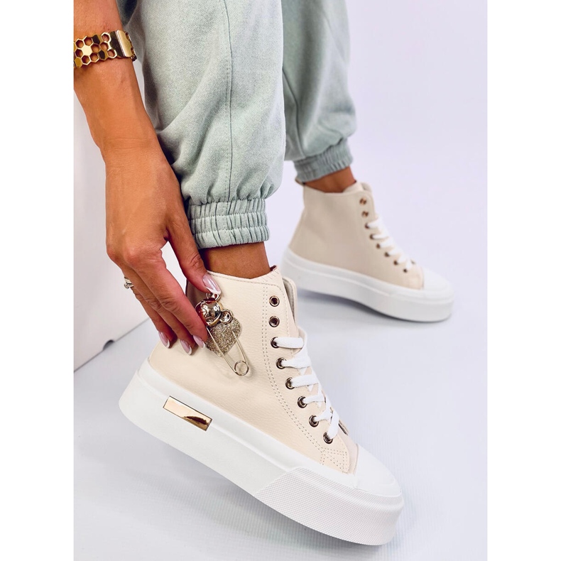 Arenas Beige visoke tenisice sa sigurnosnom iglom bež 2