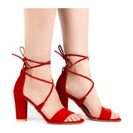 Ivbut Ženske sandale na visoku petu Polish 951IV crvene crvena 1