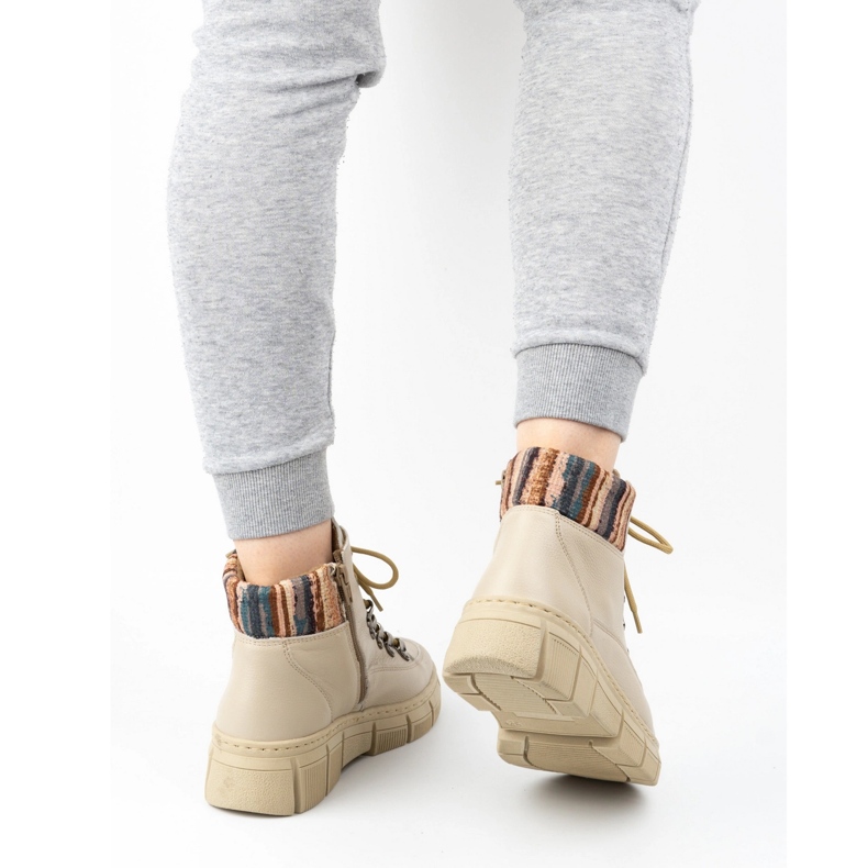 WASAK Ženske zimske kožne gležnjače 0698W, bež boje 2