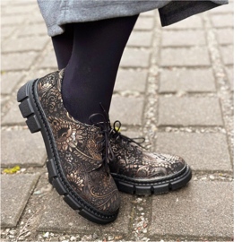 Olivier Ženske kožne cipele s debelim potplatom, cvijeće, 1134 PLN višebojan 2