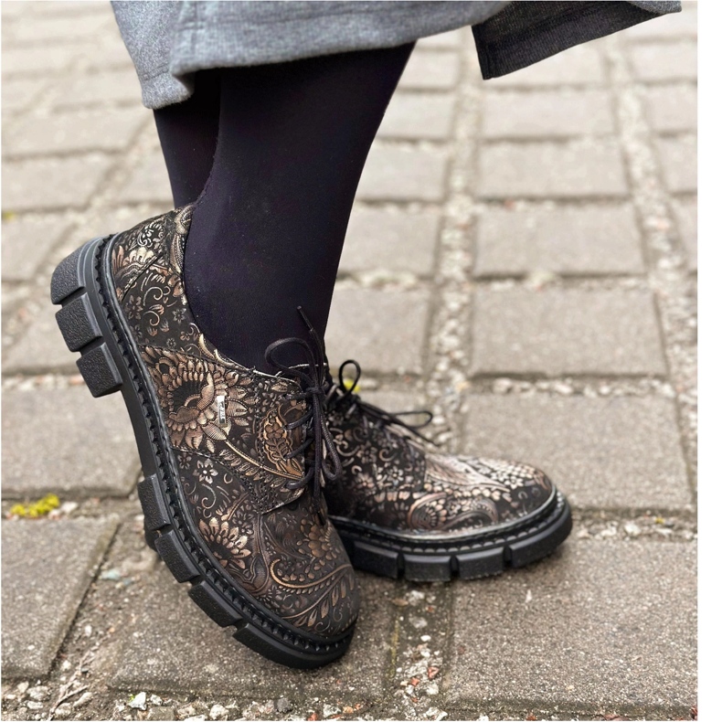 Olivier Ženske kožne cipele s debelim potplatom, cvijeće, 1134 PLN višebojan 2