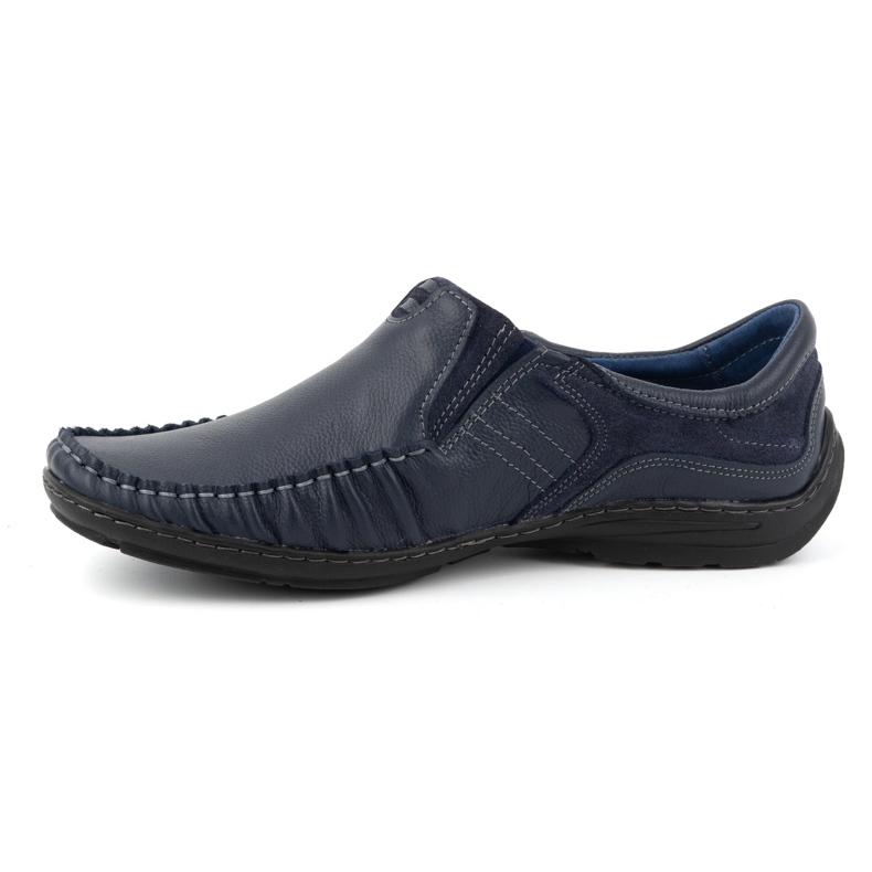 KOMODO Muške cipele, kožne slip-on mokasine 627K, mornarsko plave plava 1