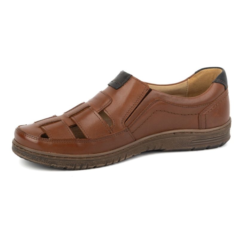 Kampol Ležerne muške kožne cipele 86KAM, smeđe zrno smeđa 1