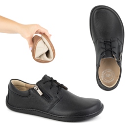 Olivier Ženske minimalističke kožne cipele za bosu 1244 crne crna 1