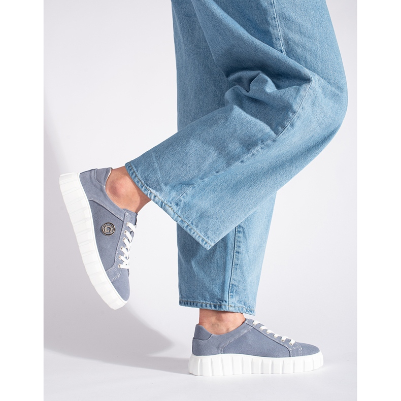 Plave cipele s platformom od antilop kože plava 2