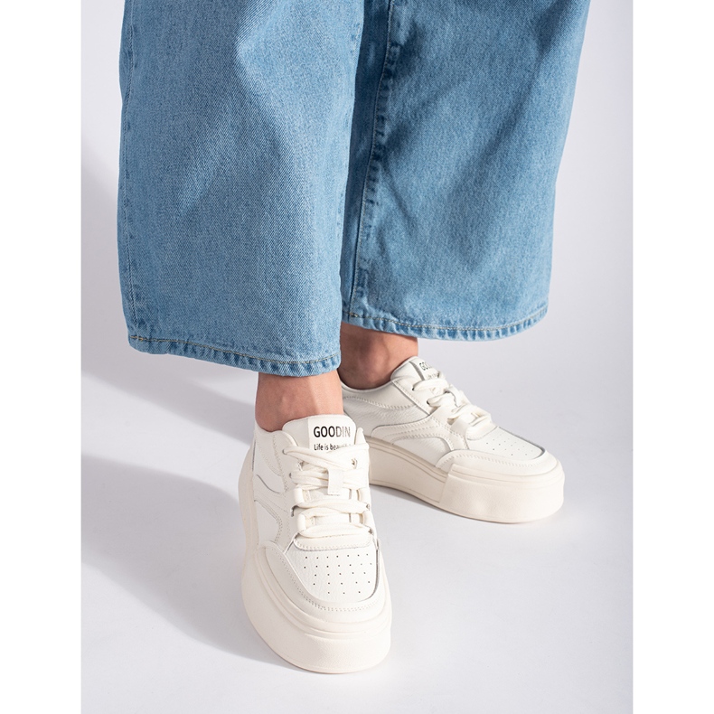 Bijele ženske sportske cipele s visokim potplatom bijela 1