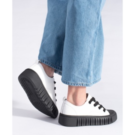 Bijelo-crne niske tenisice od prirodne kože bijela 2