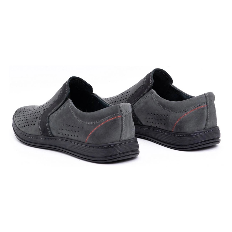 Olivier Muške kožne mokasine za ljeto 713MP sive siva 4