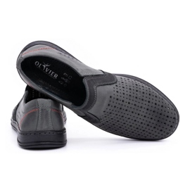 Olivier Muške kožne mokasine za ljeto 713MP sive siva 3