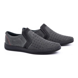 Olivier Muške kožne mokasine za ljeto 713MP sive siva 2