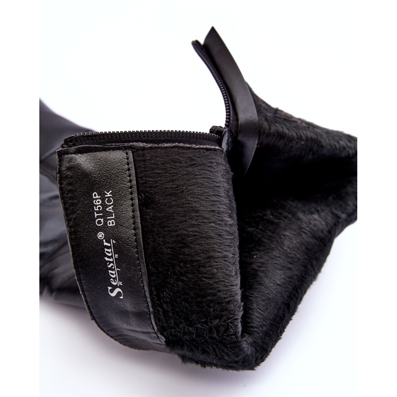 Kožne čizme s visokom petom iznad koljena, crne Serpens crno 1