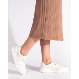 Bijele kožne tenisice s visokom platformom bijela 1