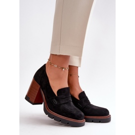 Ženske cipele na visoku petu od eko antilop crne Vinceza 58105 crna 1