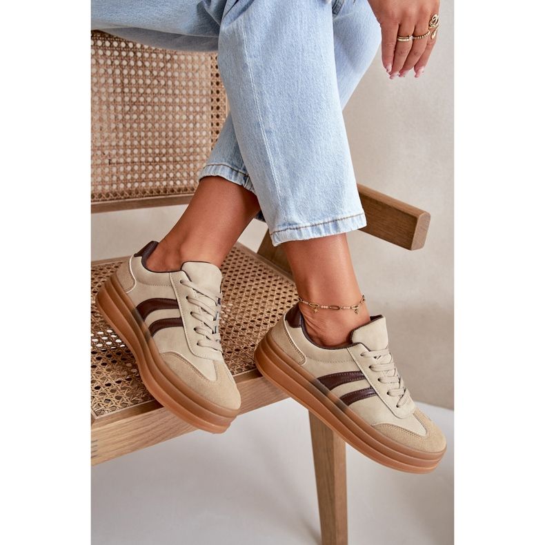 Ženske tenisice s platformom smeđe Nesonice smeđa 1