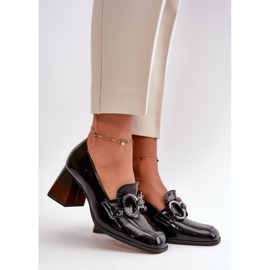 Kožne cipele s ukrasom crne Laura Messi 2845 crno 1