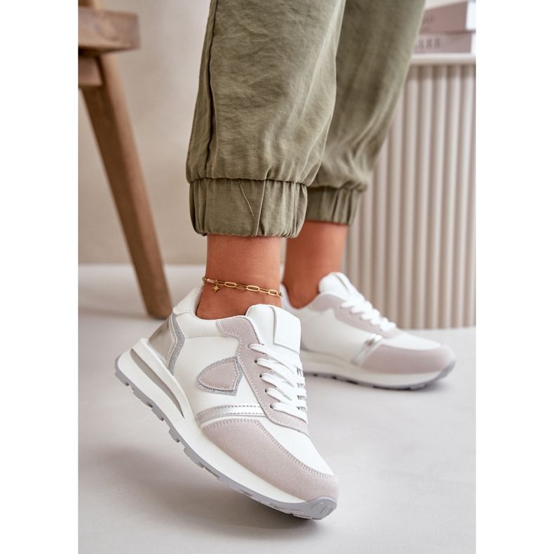 Ženske tenisice sa svjetlucavim bijelim Velaniela bijela 2