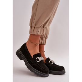 Ženske eko antilop mokasine s ukrasom, crna Wistera 1