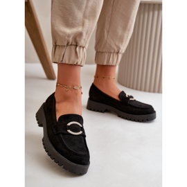 Ženske eko antilop mokasine sa sjajnim detaljima crne Avellina crna 2