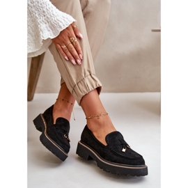 Ženske eko antilop mokasine s crnim ukrasom Verindalle crna 2