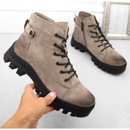 Ženske kaki gležnjače Potocki SZ12168 zelena 1